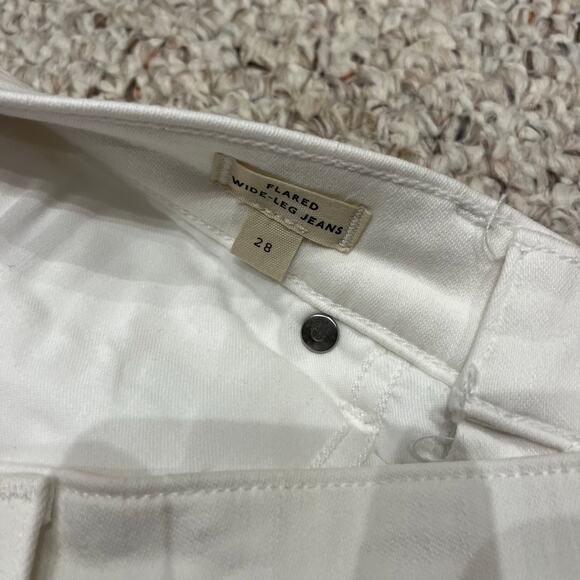 NWT Madewell Flared Wide Leg Jeans Sz 28 Pure White Casual High Waist - Picture 4 of 6